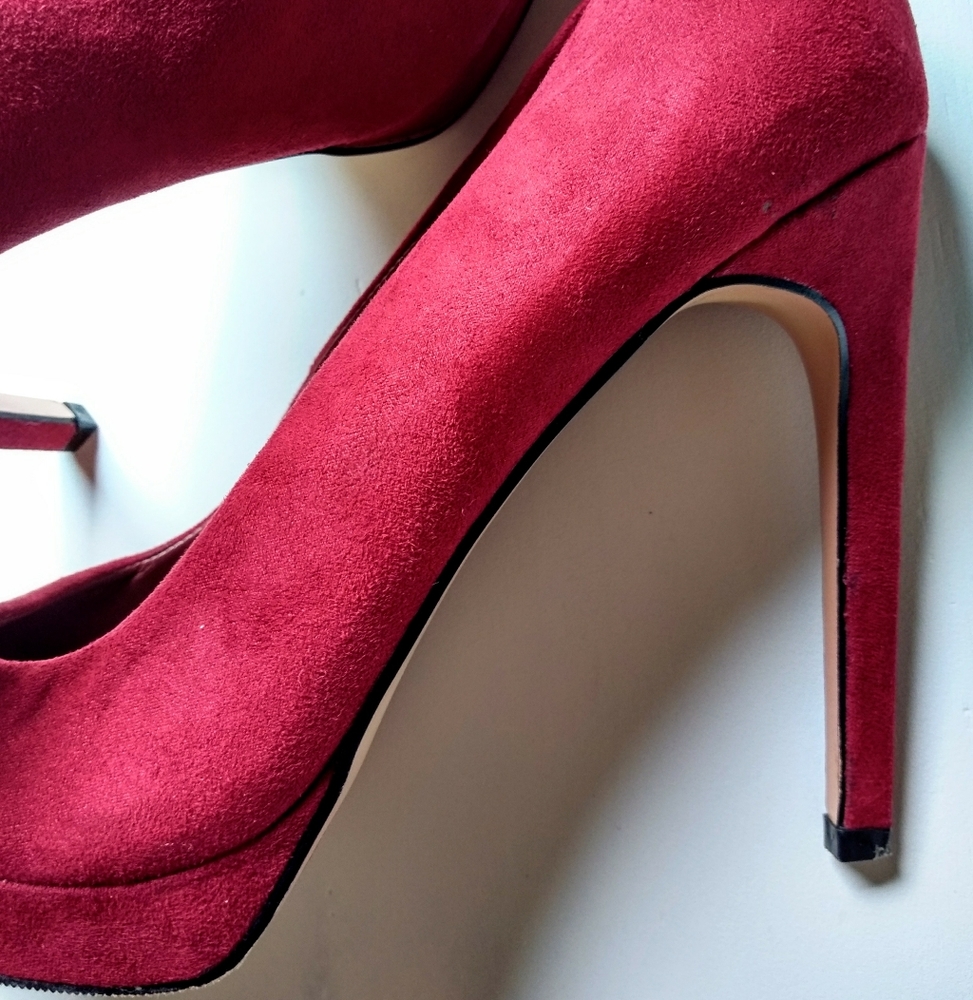Ruby Red Platform Pumps